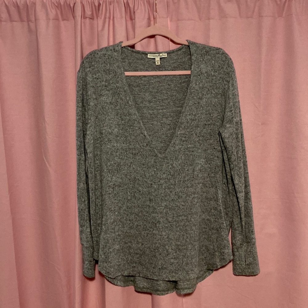 Express Gray Long Sleeves Sweater